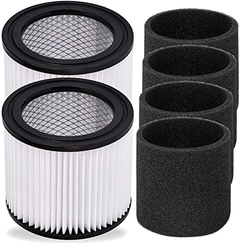 HEPA Vacuum Cleaner Replacement Filter Compatible with Shop-Vac 90398, 903-98, 9039800, 903-98-00 Hangup Wet/Dry Vacuum Cleaner Spares Cartridge Filter (Pack of 2+4)