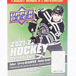 2021-22 NHL Upper Deck Series 2 Hockey Factory Sealed Blaster Box 48 Cards: 6 Packs of 8 Cards per Pack. Includes YOUNG GUNS Rookie cards (see photos for details of great possible hits) Bonus 3 Cards (Per Order) of your favorite team if you message reques