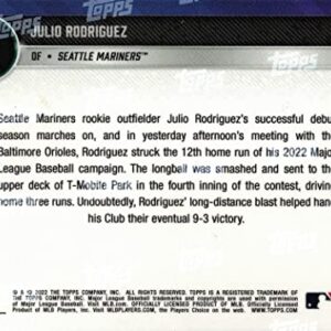 2022 Topps Now Baseball #432 Julio Rodriguez Rookie Card Mariners - Only 1,934 made!