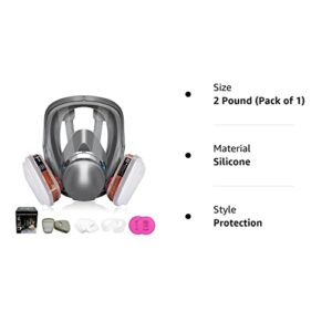 Anpty Full Face Respirator Mask with Filters, 17 in1 6800 Reusable Respirator Paint Shield Cover Mask, Ideal for Painting Spray, Epoxy Resin, Car Spraying, Dust, Polishing, Welding, Sanding