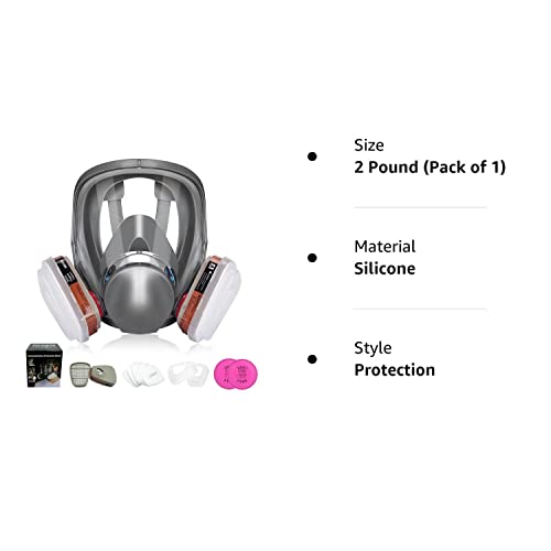 Anpty Full Face Respirator Mask with Filters, 17 in1 6800 Reusable Respirator Paint Shield Cover Mask, Ideal for Painting Spray, Epoxy Resin, Car Spraying, Dust, Polishing, Welding, Sanding