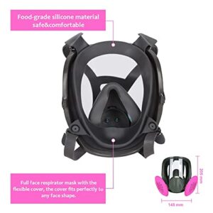 Anpty Full Face Respirator Mask with Filters, 17 in1 6800 Reusable Respirator Paint Shield Cover Mask, Ideal for Painting Spray, Epoxy Resin, Car Spraying, Dust, Polishing, Welding, Sanding