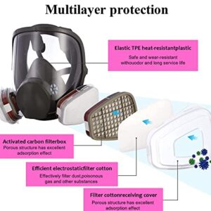 Anpty Full Face Respirator Mask with Filters, 17 in1 6800 Reusable Respirator Paint Shield Cover Mask, Ideal for Painting Spray, Epoxy Resin, Car Spraying, Dust, Polishing, Welding, Sanding