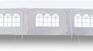 10x30 Heavy Duty Canopy Tent Waterproof Outdoor Inflatable Party Tent White Wedding Tents Patio Gazebo Canopy for Parties with 6 Removable Sidewalls (D0056C0077)