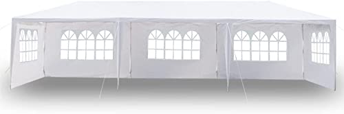 10x30 Heavy Duty Canopy Tent Waterproof Outdoor Inflatable Party Tent White Wedding Tents Patio Gazebo Canopy for Parties with 6 Removable Sidewalls (D0056C0077)