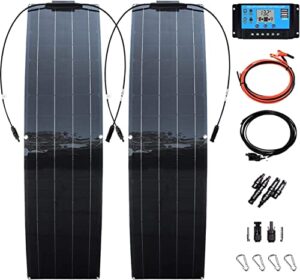 flp 2pcs 200 watt ultra thin solar panel kit 400w monocrystalline silicon high efficiency solar panel with 40a controller for car/rv/camper