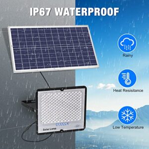 300W Solar Flood Lights Outdoor Dusk to Dawn, 30000 LM Solar Lights Outdoor Waterproof 16ft Cord Solar Powered Security Lighting Floodlight Remote Control for Shed Backyard Garden