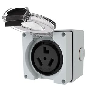starelo 30amp power outlet box,nema 10-30r receptacle 125/250volt,outdoor dustproof and weatherproof.no grounding, outlet for electric dryers, heavy duty industrial grade power receptacle.etl listed.