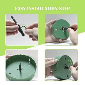 4-1/4 Inch Hole Saw, HSS Bi-Metal Hole Saw Kit, Cutting Dia 108mm Hole Saw Set, 36mm Cut Depth, 3 Drills Replacements Hole Saw Kit for Wood, Plasterboard, PVC, Drywall, MDF