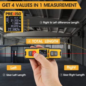 PREXISO Dual Laser Measure- 230Ft Rechargeable Laser Measurement Tool Ft/Ft+in/in/M Multiple Units, Laser Distance Meter Multifunctional Device for Fast, Accuracy