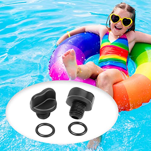POOLOOP R0446000 Drain Plug with O-Ring Replacement Compatible with Zodiac Jandy Filter Pumps & Water Purification System(2 Pack) Black