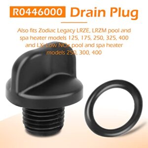 POOLOOP R0446000 Drain Plug with O-Ring Replacement Compatible with Zodiac Jandy Filter Pumps & Water Purification System(2 Pack) Black