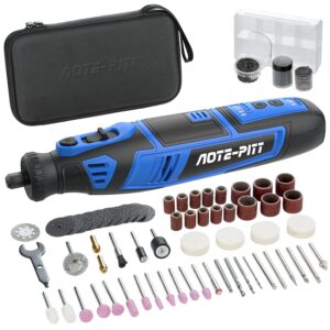 aote-pitt 8v cordless rotary tool kit with 130pcs accessories, 30000rpm 5-speed multi portable power rotary tools grinder tool with 2000mah battery, usb type-c charge for sanding, polishing, cutting