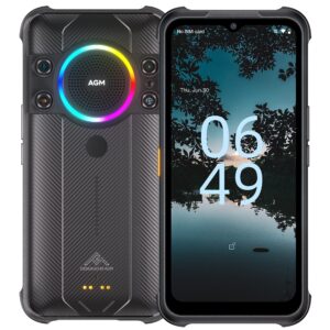 agm h5 pro rugged smartphone unlocked, android 12 rugged phone with triple camera, mediatek helio g85, 109db speaker, 8gb ram 128gb rom, 7000mah, fingerprint sensor, nfc, 6.52inch rugged cell phone