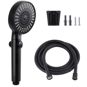 oymov high pressure rv shower head with hose - non-metallic rv shower kits replacement w/on/off pause function for rvs, fifth wheels, motor homes, travel trailers, campers, boats, black