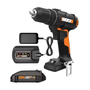 worx wx108l 20v 1/2" cordless drill driver power share - (batteries & charger included)
