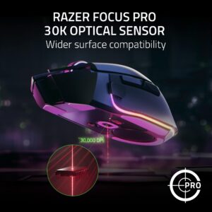 Razer Basilisk V3 Pro Customizable Wireless Gaming Mouse: Fast Optical Switches Gen-3 - HyperScroll Tilt Wheel - Chroma RGB - 11 Programmable Buttons - Focus Pro 30K Sensor - Classic Black
