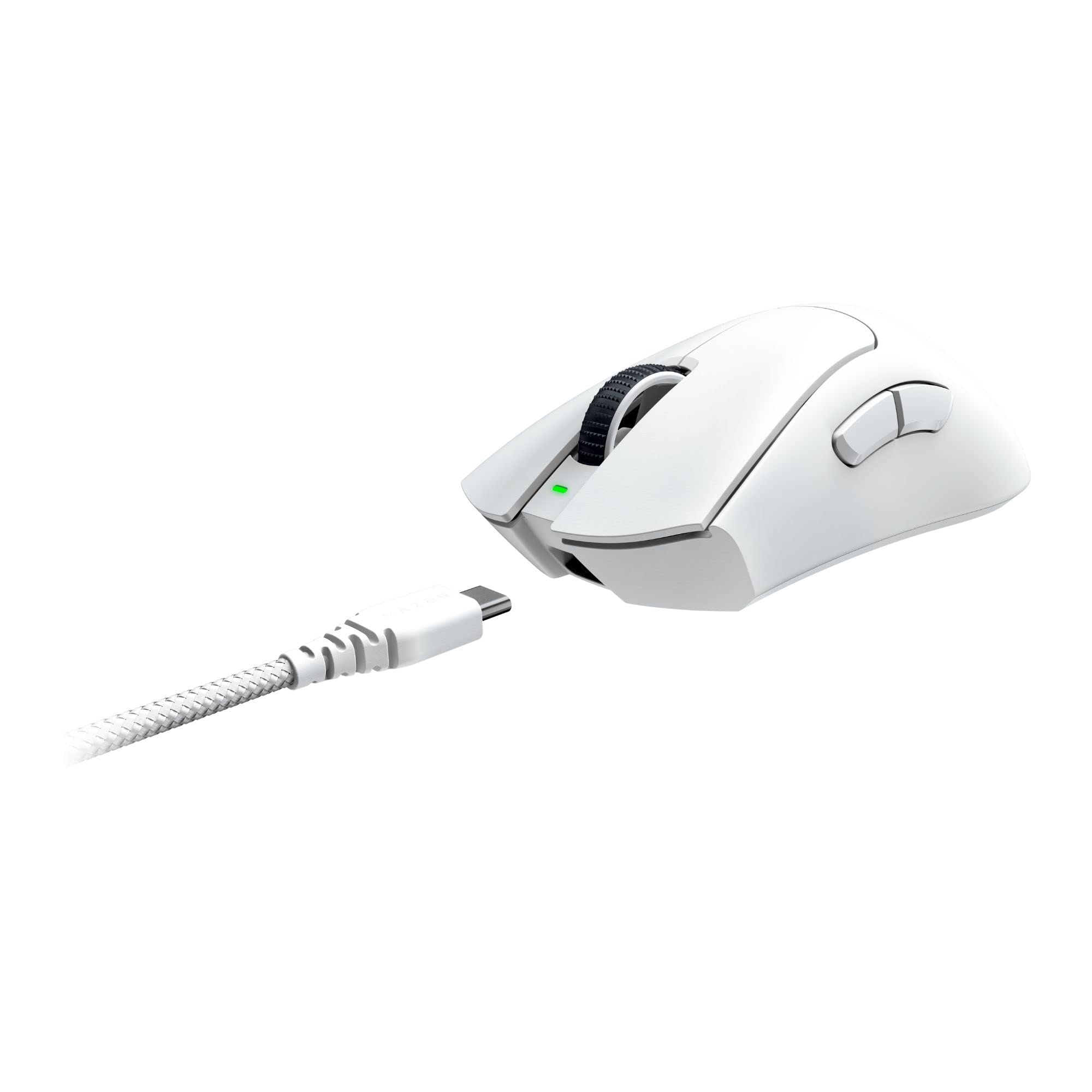 Razer DeathAdder V3 Pro Gaming Mouse: 64g Ultra Lightweight - Focus Pro 30K Optical Sensor - Fast Optical Switches Gen-3 - HyperSpeed Wireless - 5 Programmable Buttons - 90 Hr Battery - White