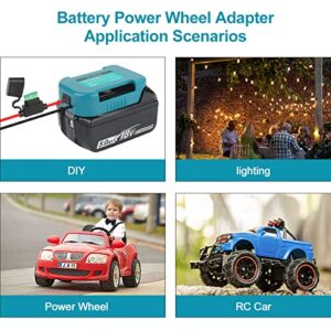 ZLWAWAOL Power Wheel Adapter with Fuse & Switch, Battery Adapter for Makita 18V Lithium Battery, with 16 Gauge Wire,Power Convertor for DIY Ride On Truck,RC Toys,Robotics and Work Lights