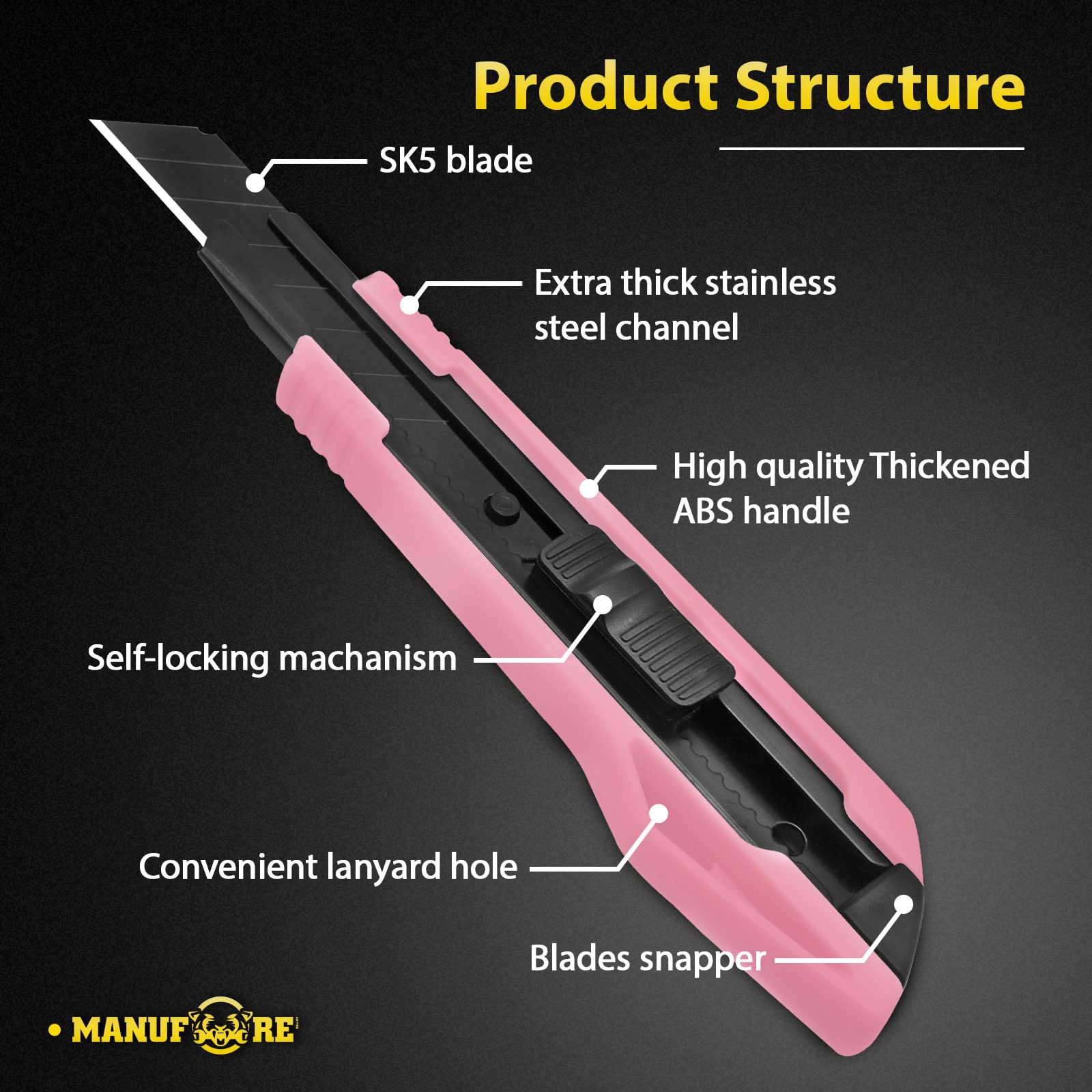 MANUFORE 9mm Knife and 18mm Knife and Blades Bundle