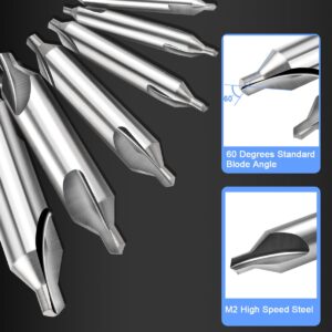 LWCUSNJ 5pcs Center Drill Bits Set, M2 High Speed Steel 60-Degree Angle Countersink Drill Bit for Lathe Metalworking,Size 1 1.5 2.5 3.15 5mm