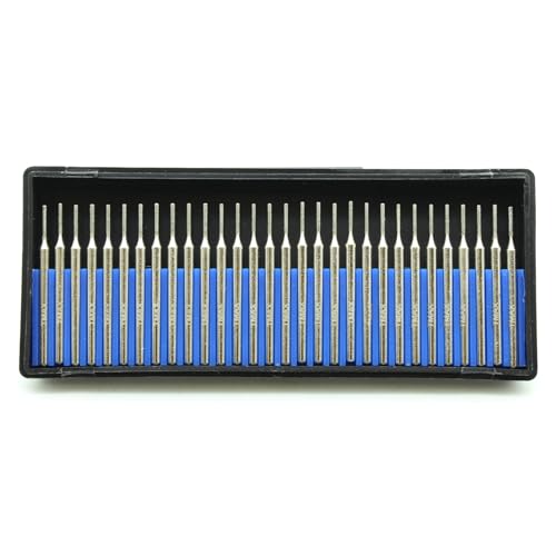 TMAX 30 pc 1 mm (1/32 Inch) Medium Grit 150 Diamond Coated Burrs Glass Drill Bit Set with 1/8 Inch Shank for Dremel Rotary Tools