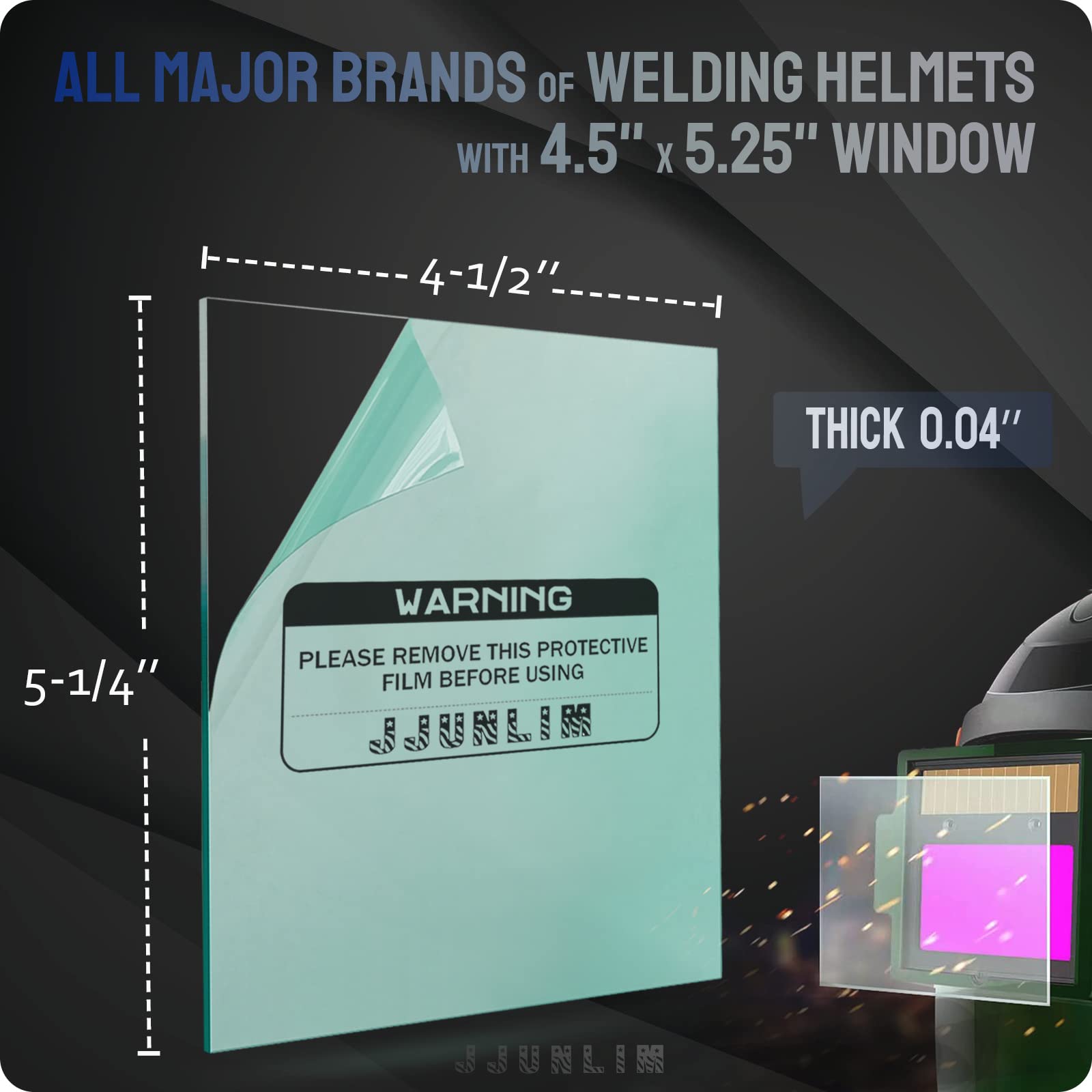 20Pcs - 4.5" x 5.25" - Universal Welding Helmet Hood Replacement Clear Lens Cover (Outside)