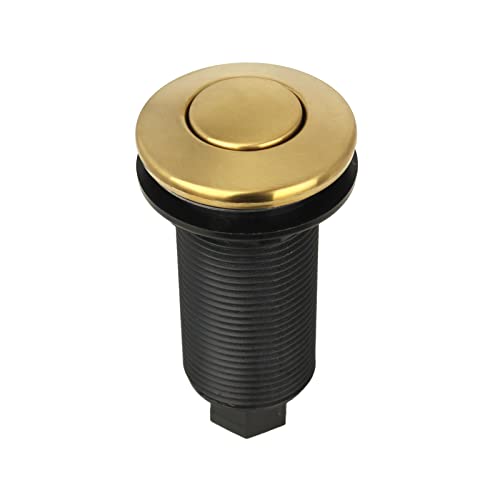 Garbage Disposal Air Switch with Air Hose, Sink Top Push Button Replacement for Insinkerator Air Switch Garbage/Waste Disposal Outlet - Akicon (Brass Gold)