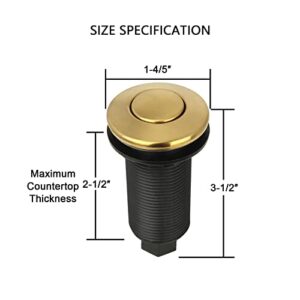 Garbage Disposal Air Switch with Air Hose, Sink Top Push Button Replacement for Insinkerator Air Switch Garbage/Waste Disposal Outlet - Akicon (Brass Gold)