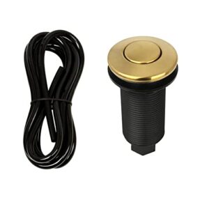 Garbage Disposal Air Switch with Air Hose, Sink Top Push Button Replacement for Insinkerator Air Switch Garbage/Waste Disposal Outlet - Akicon (Brass Gold)