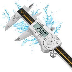 lzhzjoy digital caliper 6 inch stainless steel high accuracy caliper measuring tool, ip54 waterproof protection, large lcd screen electronic vernier caliper