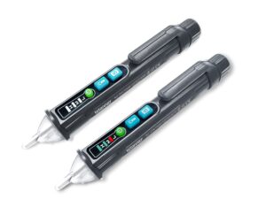 2pcs letonney voltage tester, non contact voltage detector, circuit tester dual range voltage sniffer ac 12v-1000v/48v-1000v, live/null wire tester with alarm and flashlight (gray)