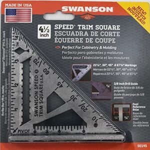 Swanson Tool Co Value Pack Includes 4 1/2 Inch Speed Trim Square and 6" Combination Square