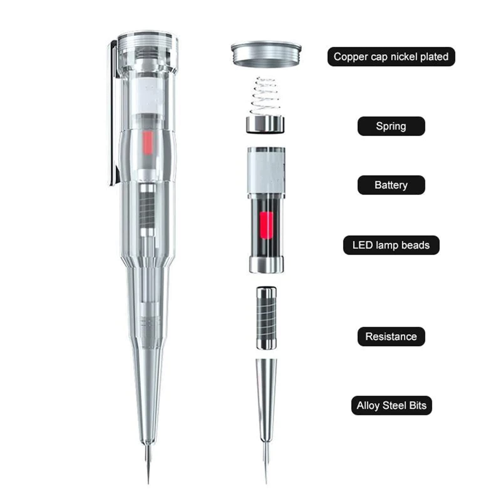 Responsive Electrical Tester Pen, Non Contact Voltage Tester Pen, Electrical Testers and Voltage Detector AC and DC Tester Pen, for Live and Null Wire Judgment (3pc)