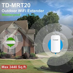 AC1200 Outdoor WiFi Extender Weatherproof，WiFi Booster and Signal Amplifier，WiFi Extender Outdoor Long Range，Up to 1200Mbps Dual Band WiFi Repeater ，Covers Up to Least 3440 Sq. ft and 30 Devices