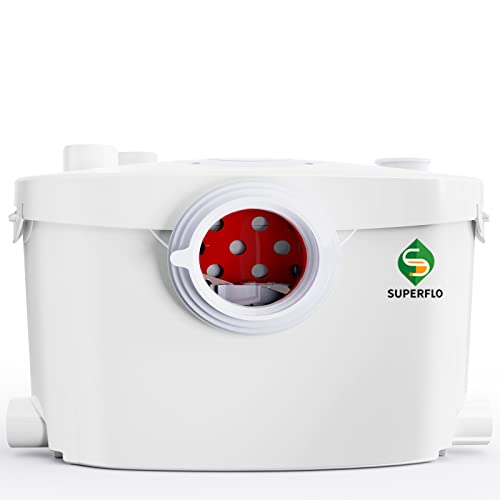 600W Macerator Toilet Pump for Macecrating Toilet, Sewerage Sump Pump for Basement Room Toilet, for Upflush Waste Water, with 4 Water lnlets Connectable Sink, Shower Room, Laundry, Tub