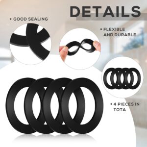 4 Pcs 1-3/4-Inch by 2-5/8-Inch Rubber Gasket for Tub Drain Shoe Tub Overflow Gasket Silicone Bathtub Drains Seal