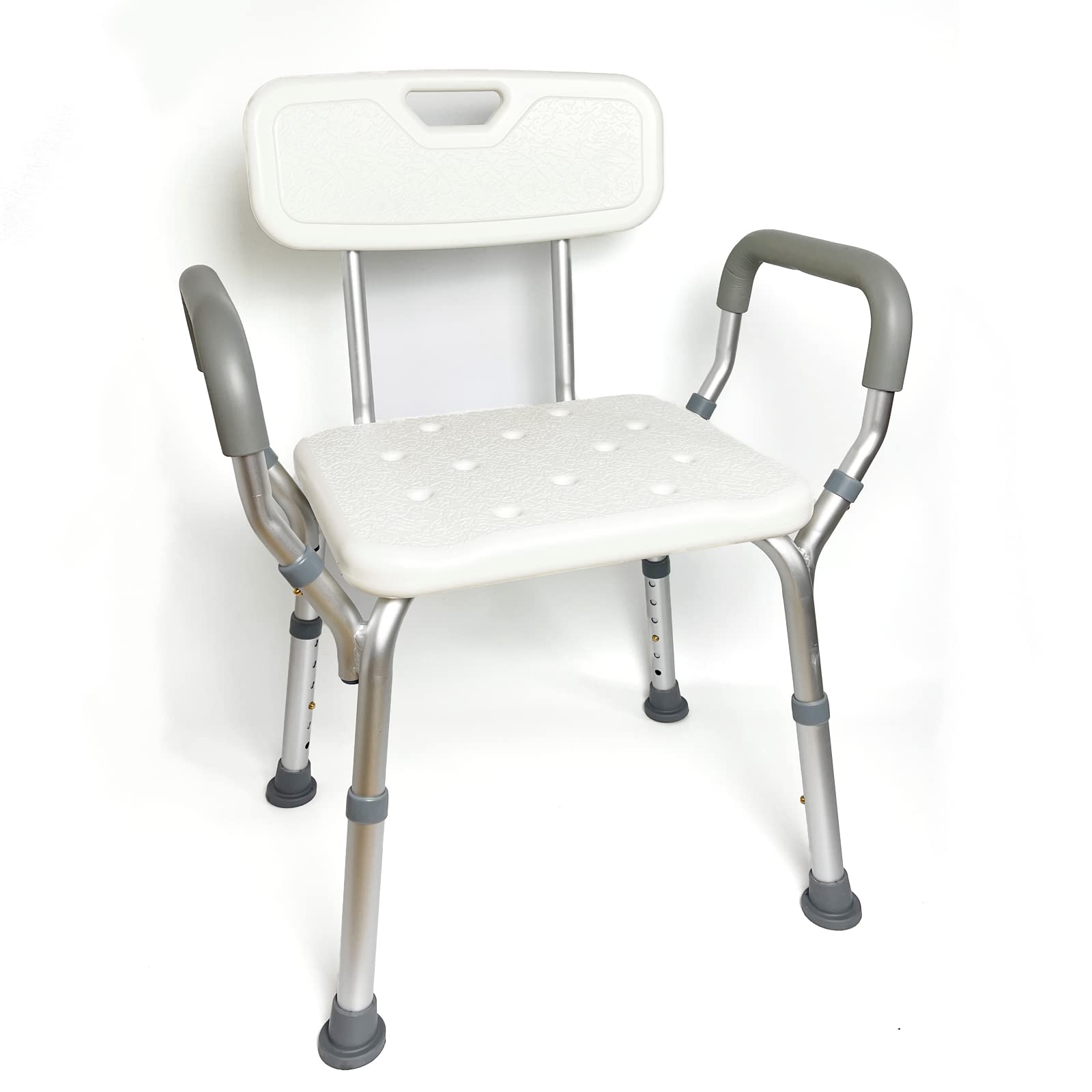 MAYCARE Heavy Duty Shower Chair Bath Seat for Inside Shower,with Padded Armrests and Back,Medical Tool Free Anti-Slip Shower Bench Bathtub Stool for Elderly, Senior, Handicap & Disabled (3102A)