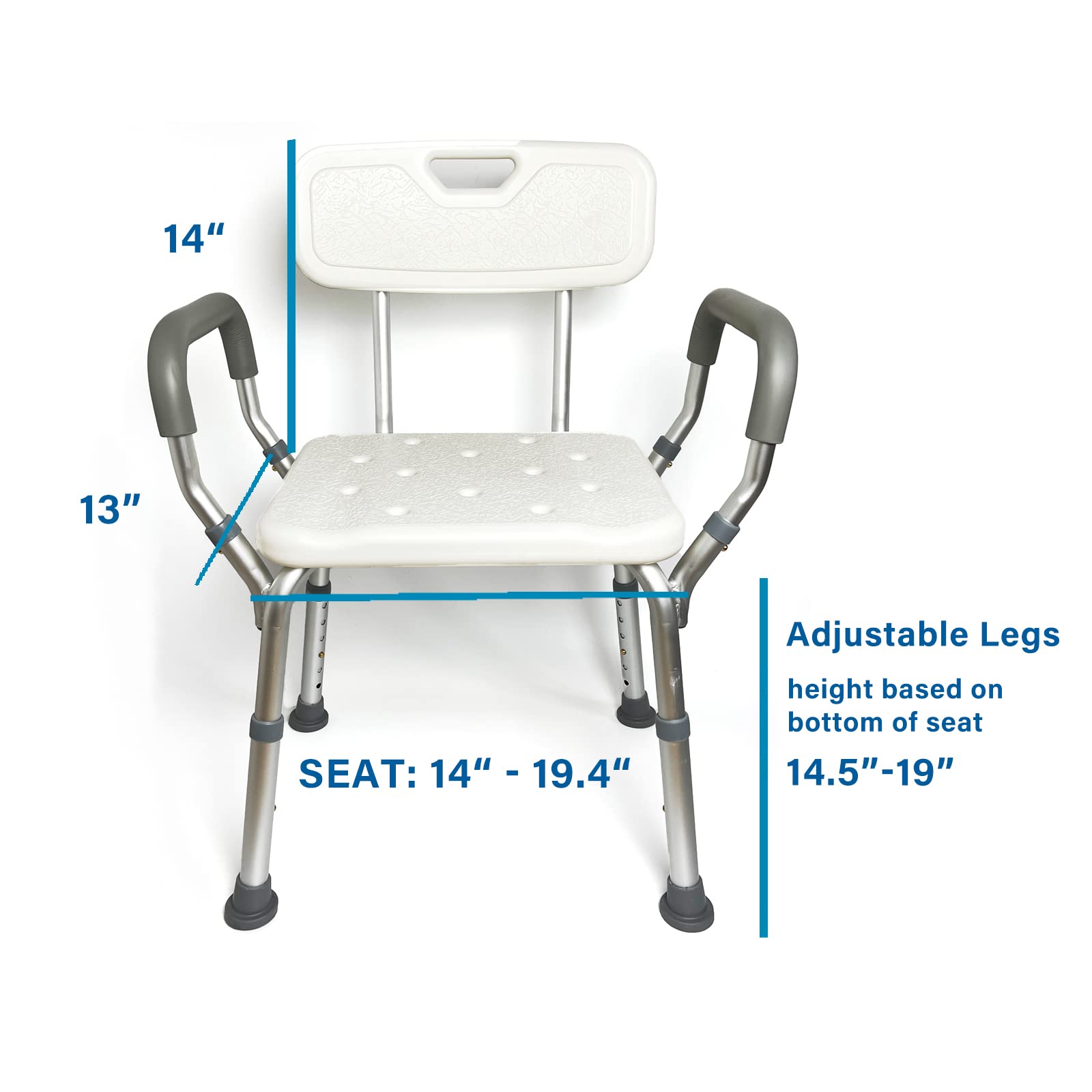 MAYCARE Heavy Duty Shower Chair Bath Seat for Inside Shower,with Padded Armrests and Back,Medical Tool Free Anti-Slip Shower Bench Bathtub Stool for Elderly, Senior, Handicap & Disabled (3102A)