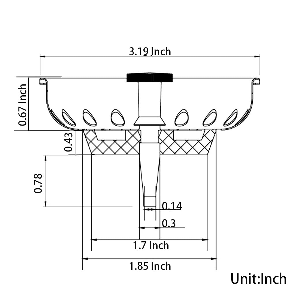 Talea 3-1/2 inch Golden Kitchen Sink Basket Filter Stainless Steel QS218C005