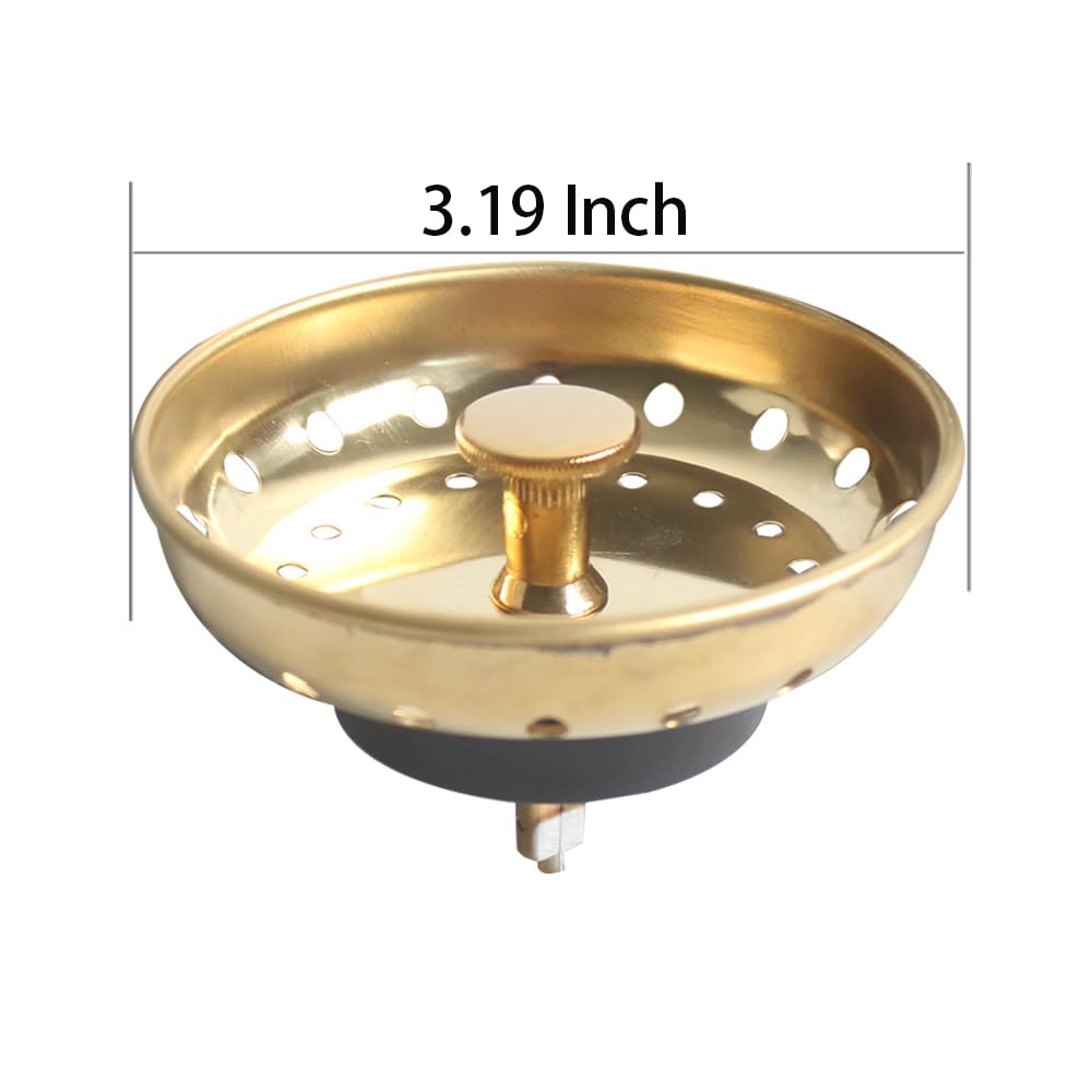 Talea 3-1/2 inch Golden Kitchen Sink Basket Filter Stainless Steel QS218C005