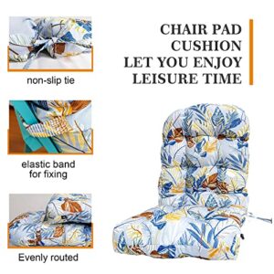 PNP HWJIAJU Adirondack Chair Cushion with Nice Pattern Set of 2, High Back Rocking Chair Cushion 44x21x4 inch, Outdoor Patio Chair Cushion Sunscreen and Fade-Resistant (Leaves Home, 2)