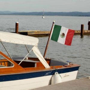 Bradford Mexican Flag 12x18 inch, Embroidered Mexican Boat Flags Bandera de Mexicana Mexico for Outdoor, Small MX Flags of Mexico with 2 Brass Grommets Decoration