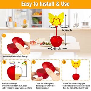 DDTnw Fruit Fly Traps for Indoors, Effective Killer with Yellow Sticky, Catcher and Gnat Trap, Safe Non-Toxic Odorless Home, Kitchen, Plant(2 Pack)