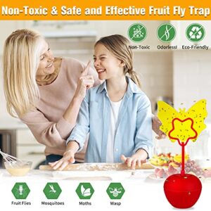 DDTnw Fruit Fly Traps for Indoors, Effective Killer with Yellow Sticky, Catcher and Gnat Trap, Safe Non-Toxic Odorless Home, Kitchen, Plant(2 Pack)