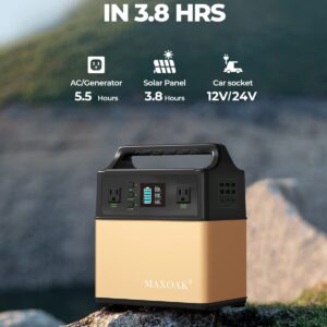 BLUETTI Portable Power Station EB40, 400Wh Lithium Battery Backup w/ 2 Pure-Sine Wave AC Outlets, Type-C Output, Solar Generator for Outdoor Camping, Travel, Home Use, Emergency, Black