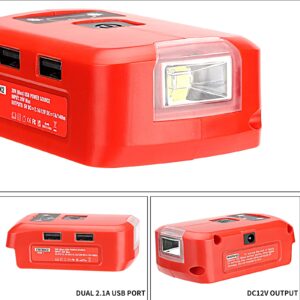 Battery Adapter for Craftsman V20 Battery USB Phone Charger, Led Work Light with Dual USB Charger and 12v DC Port,Power Source Supply for 14.4-20v Max Lithium-Ion Battery