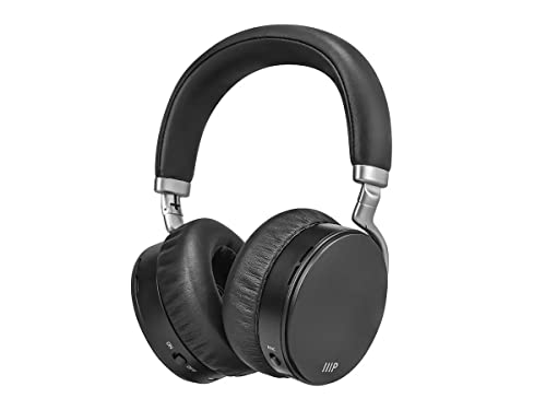 Monoprice Bluetooth Headphones with Active Noise Cancelling, 20H Playback/Talk Time, with The AAC, SBC, Qualcomm aptX, and Qualcomm aptX Low Latency Audio codecs,Black