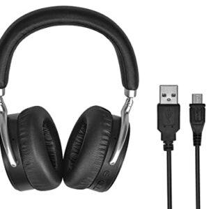 Monoprice Bluetooth Headphones with Active Noise Cancelling, 20H Playback/Talk Time, with The AAC, SBC, Qualcomm aptX, and Qualcomm aptX Low Latency Audio codecs,Black