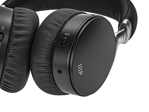 Monoprice Bluetooth Headphones with Active Noise Cancelling, 20H Playback/Talk Time, with The AAC, SBC, Qualcomm aptX, and Qualcomm aptX Low Latency Audio codecs,Black